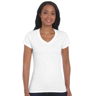 GILDAN Womens Slimfit V-neck Tee Thumbnail